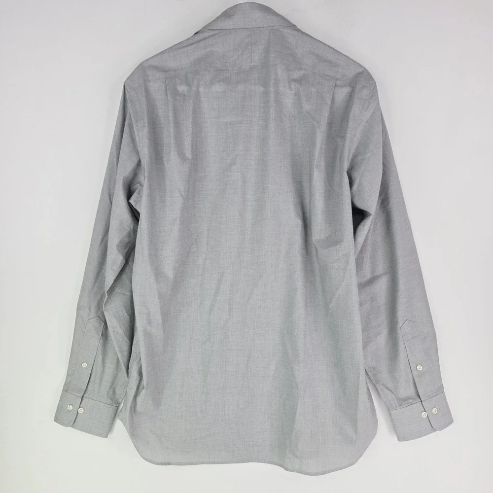 Polo Ralph Lauren Men's Medium Gray W/Black Dots Custom-Fit Oxford‎ Shirt Read